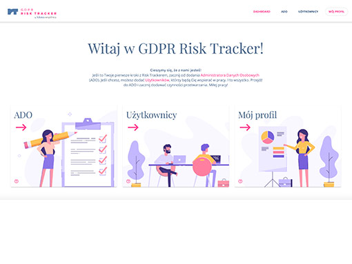 GDPR Risk Tracker zrzut ekranu aplikacji